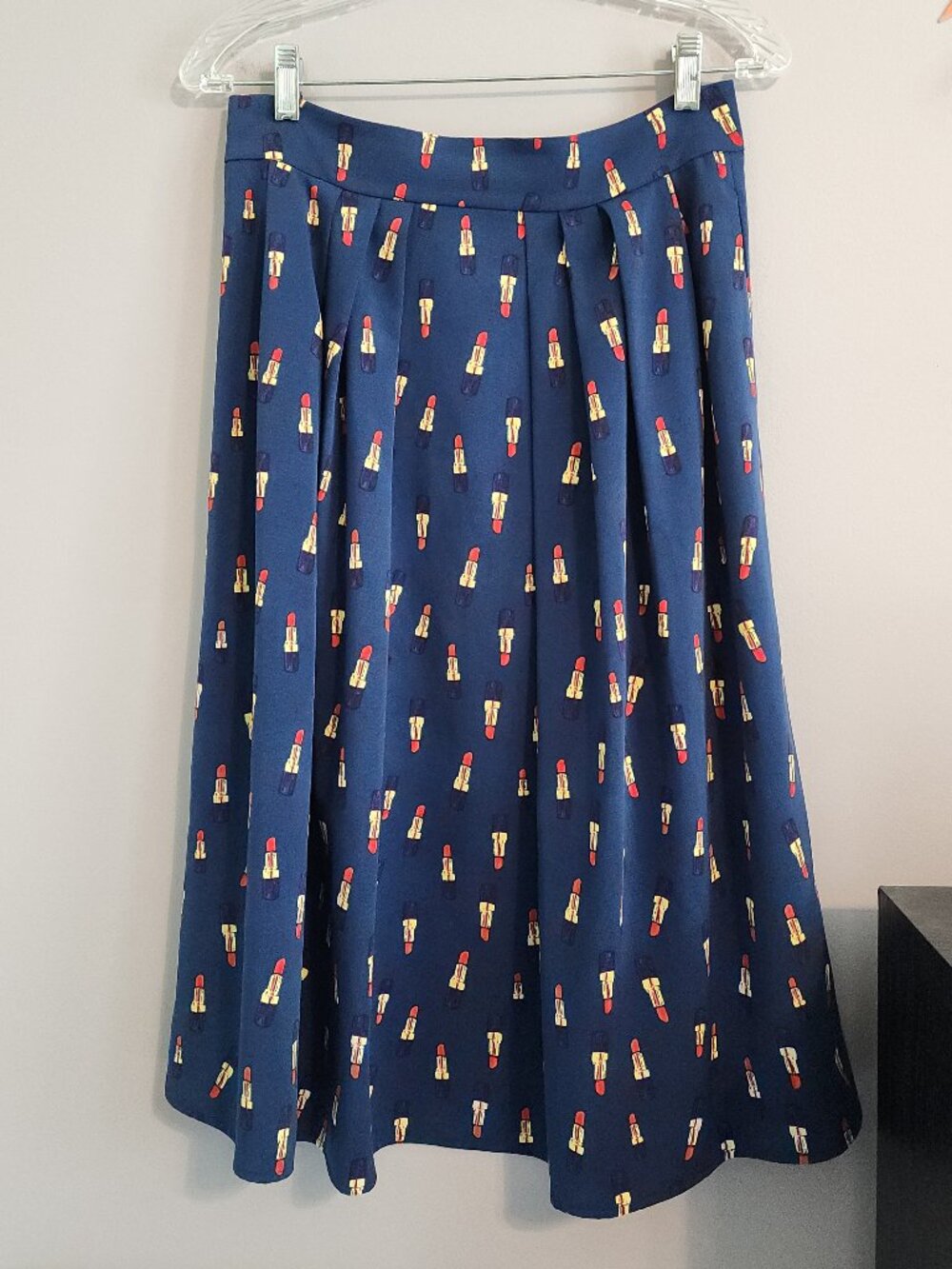 New York & Company Ava Mendes Business Skirt Lipstick Design - Size 4